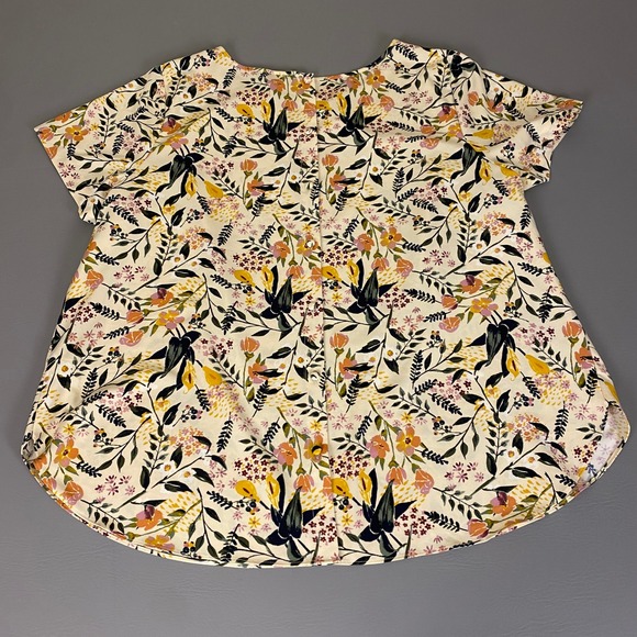 AVA & VIV Blouse Top Women's Plus Size 3X Floral Colorful Vibrant Short Sleeve - Picture 9 of 12